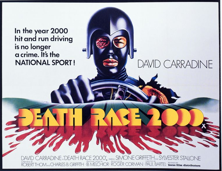 De Britse illustrator Tom Chantrell wint met ‘Death Race 2000’ (1975).  Beeld Image Select / Alamy