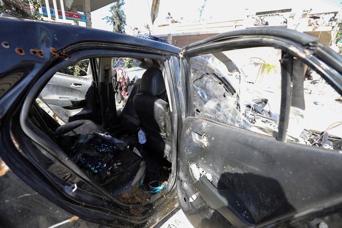 La voiture dans laquelle Hind Rajab et sa famille ont été retrouvés morts.