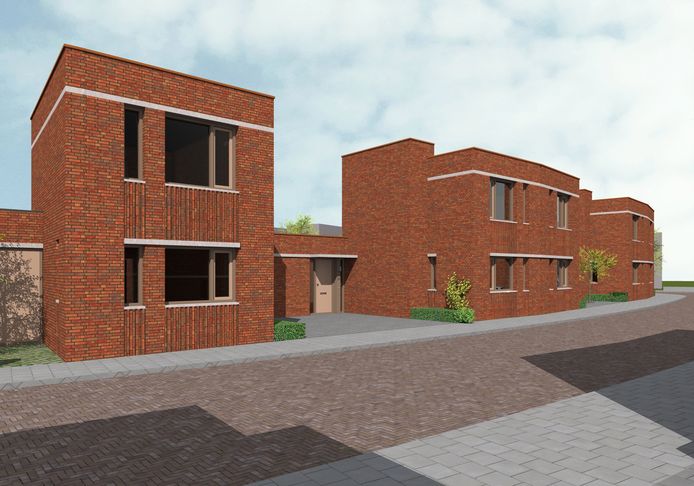 Voorlopige impressie van de patiowoningen aan de Metopestraat op Suytkade in Helmond.
