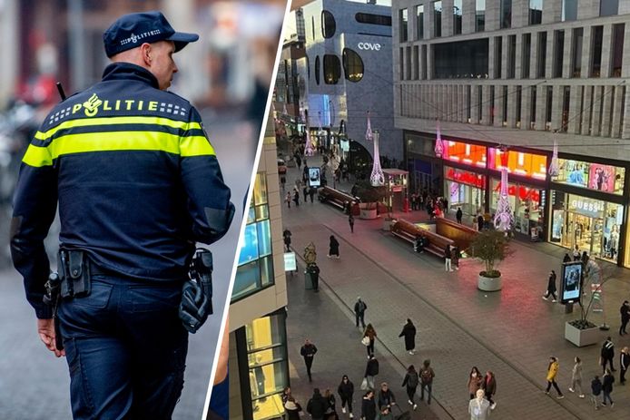 Een agent ontdekte het stelende tweetal in het centrum van Den Haag.