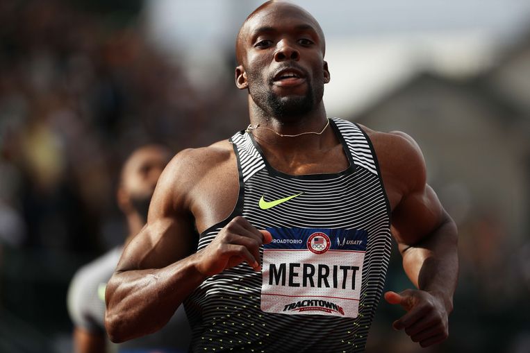 LaShawn Merritt stond ondanks een dopingstraf uit het verleden op de Spelen in Londen gewoon aan de start. Beeld AFP