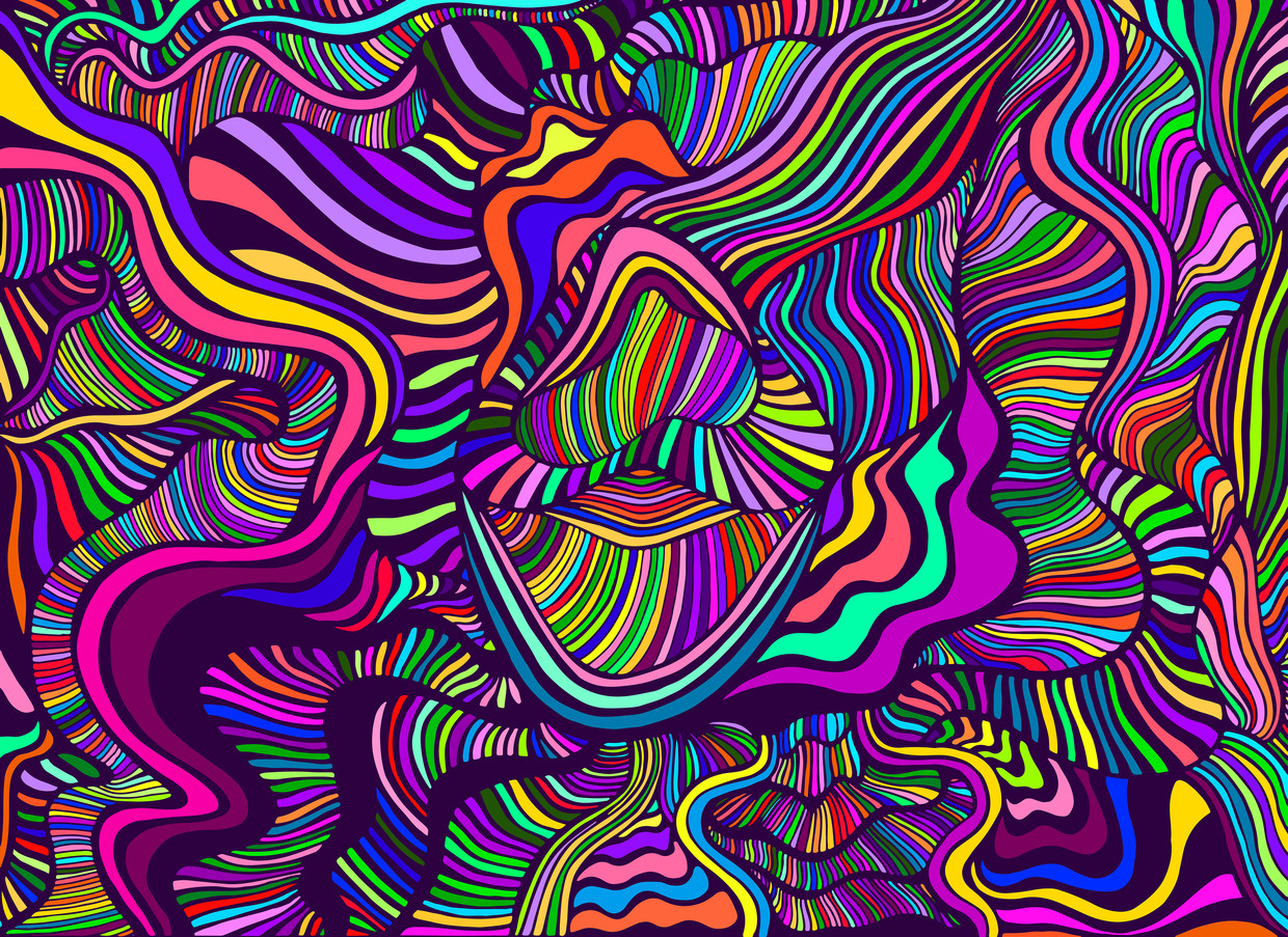 Neurowetenschapper Michiel van Elk: ‘Normaal wordt alles wat we waarnemen gefilterd om te voorkomen dat we overladen worden met informatie, maar psychedelica heffen die filter op waardoor kleuren, geluiden en texturen veel intenser binnenkomen.’

