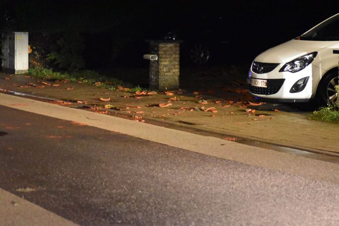 Dakpannen vliegen in het rond in de Pylyserlaan in Koksijde