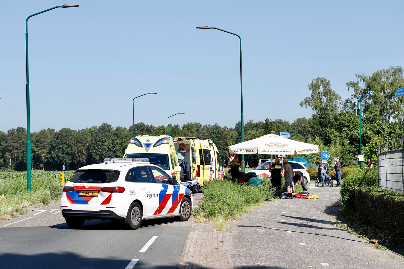 Op de kruising Rondweg/Stevensbeekseweg bij Overloon raakte vorige week een mountainbiker zwaargewond na een aanrijding met een auto.