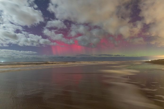 Noorderlicht in Egmond aan Zee, Nederland.