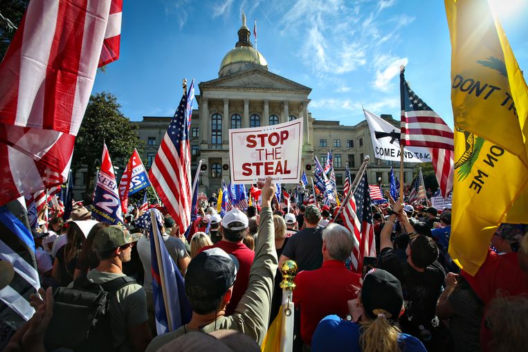 ‘Stop the steal’ in Georgia: de verkiezingen zouden zijn gestolen. Beeld Getty Images