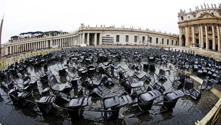 Het Sint Pietersplein in Vaticaanstad in Rome. Beeld ANP
