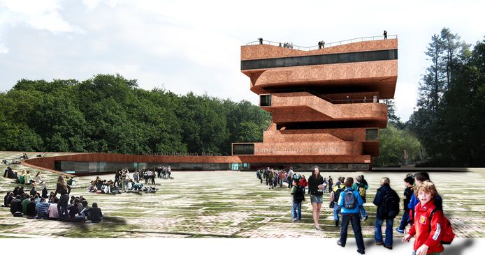 Impressie van het Nationaal Historisch Museum. Dit is een oud ontwerp dat bij het openluchtmuseum in Arnhem zou moeten komen.