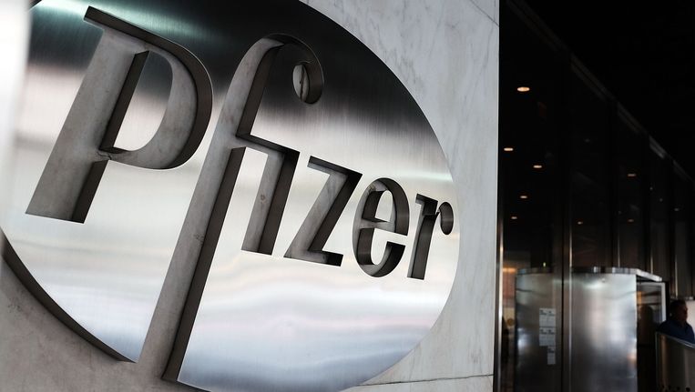Het hoofdkantoor van Pfizer in New York. Beeld afp
