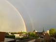 Dubbele regenboog boven Tilburg.
