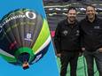 De nieuwe ballon kreeg woensdag zijn luchtdoop. Rechts ballonvaarder Olivier Verbeke (links) samen met sponsor Yves Van Bogaert van Qualimandjaro