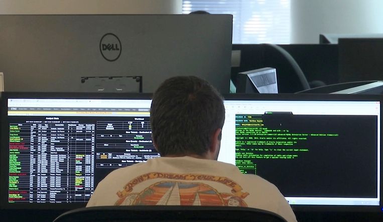 Achter de schermen bij Secureworks in Atlanta, de firma die de aanval van hackersgroep Fancy Bear op de Democratiche partij vastlegde. Beeld AP