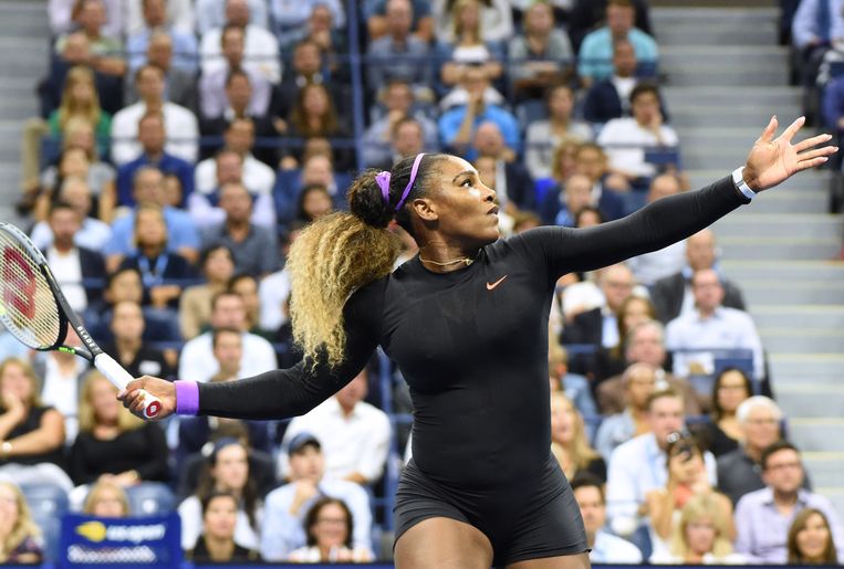 Serena Williams tijdens haar match tegen Elina Svitolina. Beeld Photo News