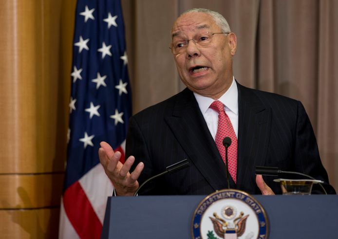 Colin Powell was onder president George W. Bush Amerikaans minister van Buitenlandse Zaken. Hij was ook van 1989 tot 1993 de hoogste militair in het land.