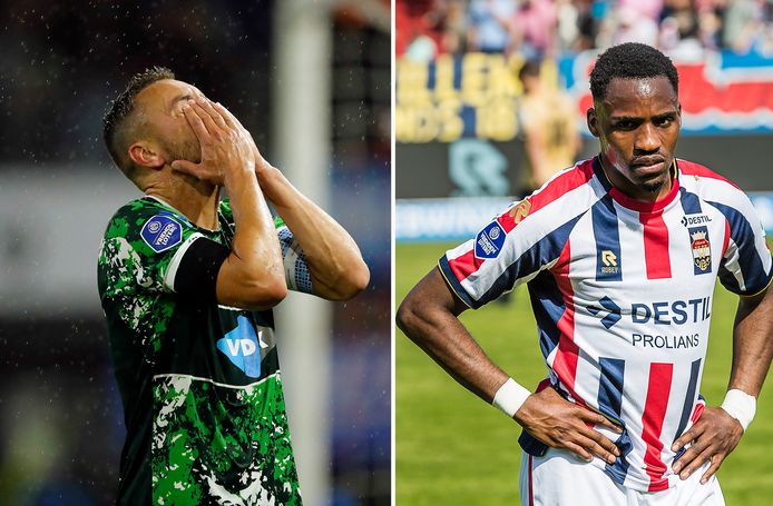 Treurnis bij Bram van Polen (PEC) Elton Kabangu (Willem II).