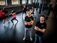 Ondernemers trainen voor The Battle of the South in Bladel op 15 april. Op de voorgrond organisatoren Bart Adams (links) en Maarten Sanders.
