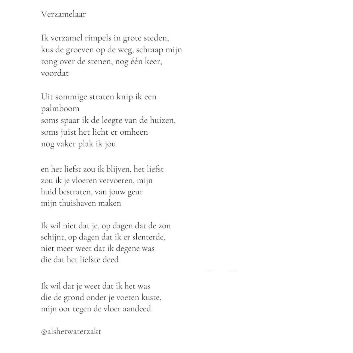 Kanshebber voor het beste gedicht door Kelly Verdonk. Beeld Amai-award
