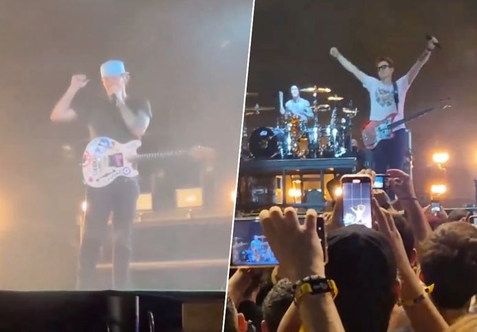 Blink-182-zanger wordt onwel tijdens show en wandelt podium af, andere bandleden proberen tijd te doden