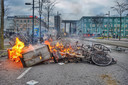 Fietsenstapel in brand gestoken.