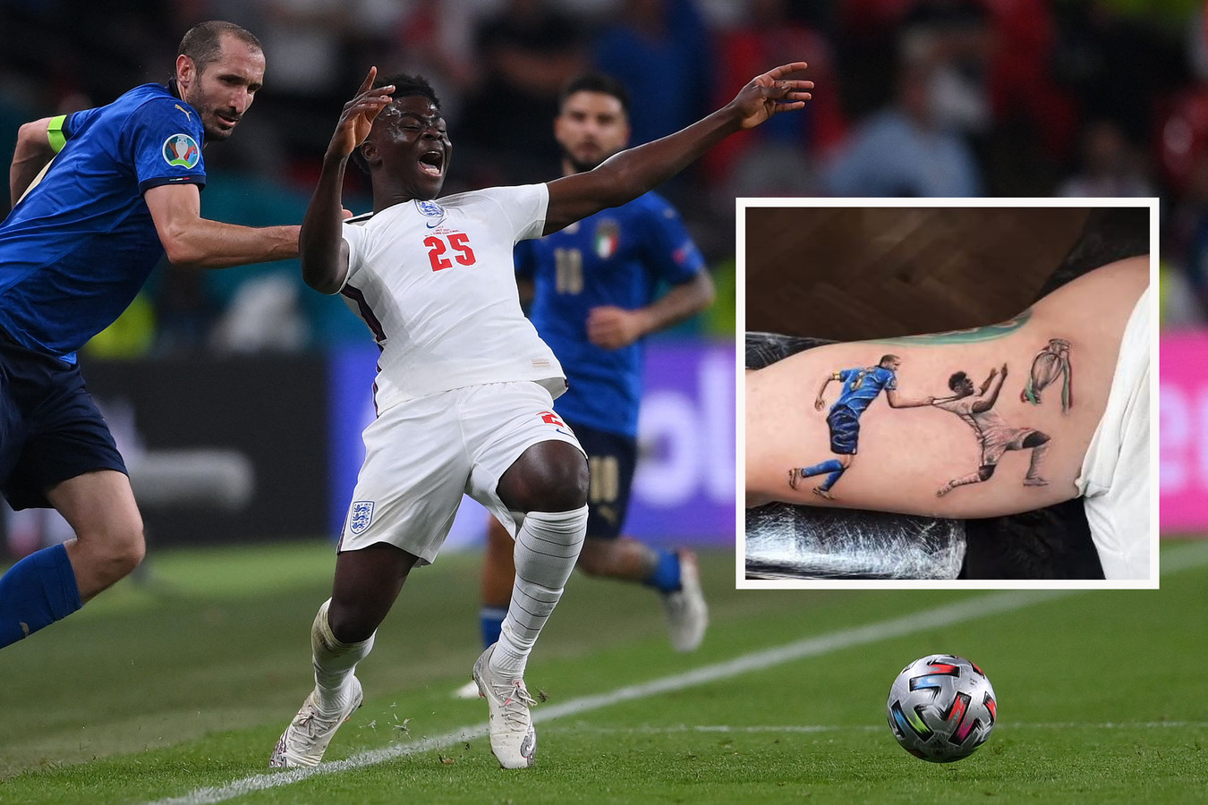 De tatoeage van de overtreding van Chiellini.