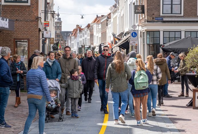 Drukte in Middelburg tijdens de meivakantie.