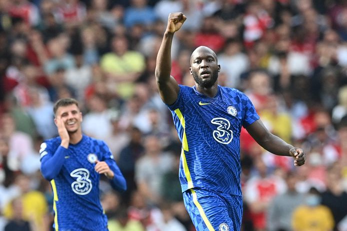 Romelu Lukaku maakte tegen Arsenal z'n allereerste goal voor Chelsea.