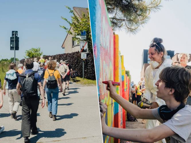 Leerlingen kunstacademie fleuren kale muren in Ter Eeckschekerkweg op 
