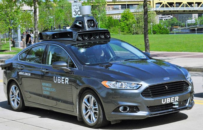 Een van de zelfrijdende auto's waar Uber mee test in de VS.