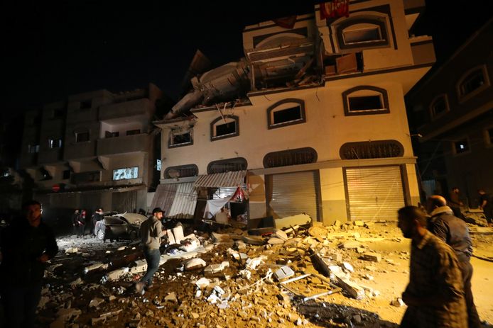 Het huis van Baha Abu Al-Atta na de aanval in de Gazastrook.