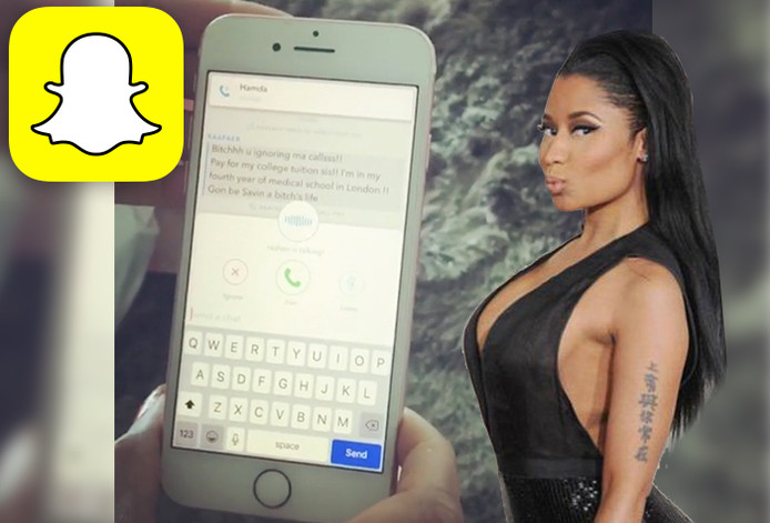 Snapchat is bij jongeren en celebs als Nicki Minaj populair