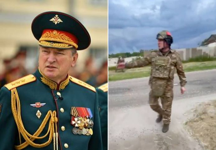 De Russische kolonel-generaal Aleksandr Lapin, die deze week naar de grensstreek gestuurd werd om een invasie door pro-Oekraïense Russen tegen te gaan.