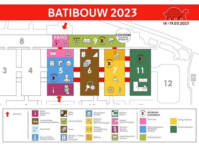 Het grondplan van Batibouw 2023.