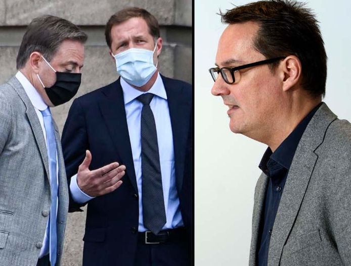 Opdrachthouders Bart De Wever en Paul Magnette gooiden gisteren de handdoek. Unizo-topman Danny Van Assche (R) roept op om het hoofd koel te houden.