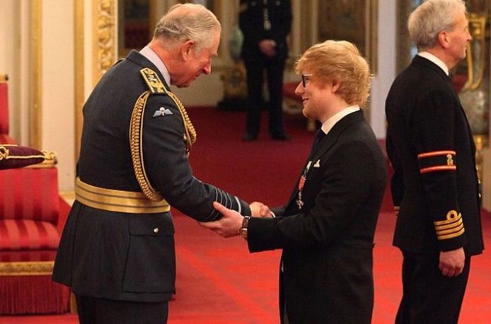 Prins Charles en Ed Sheeran.