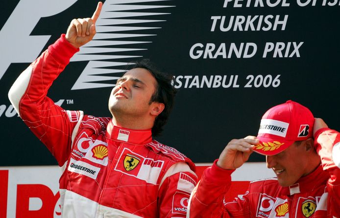 27 August 2006: Massa wint de GP van Turkije, ook Schumacher als derde mee het podium op.