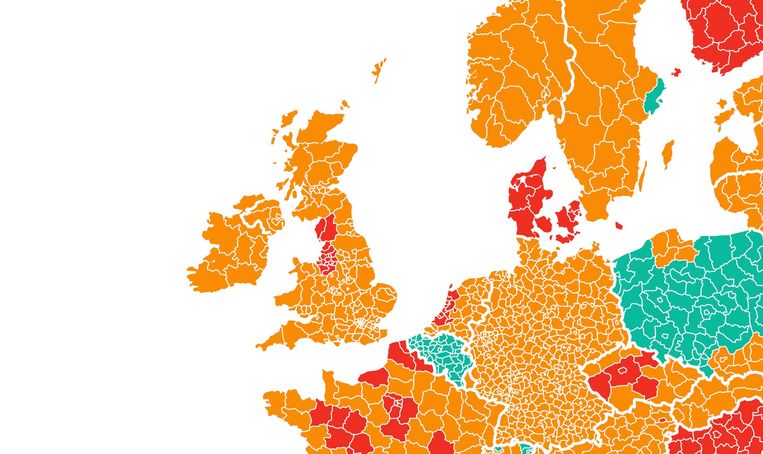 In Kaart De Groene Rode En Oranje Zones In Europa Hier Mag U Als Belg Niet Naartoe De Morgen