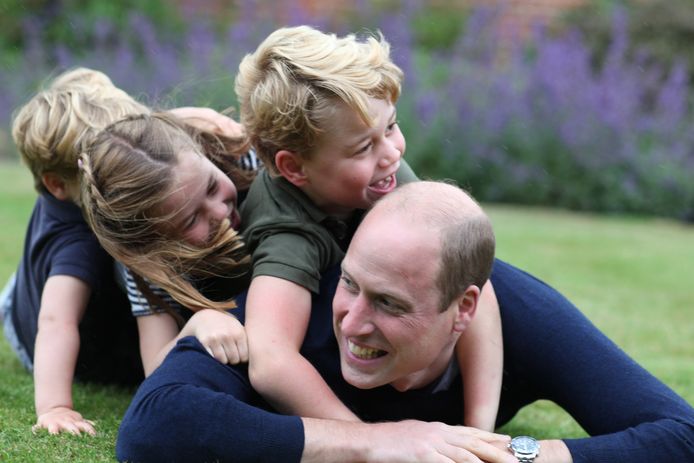 Prins William met zijn kinderen: George, Charlotte en Louis.