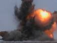 Een ontploffing na de inslag van een hypersonische Kinzhal-raket tijdens een militaire oefening.