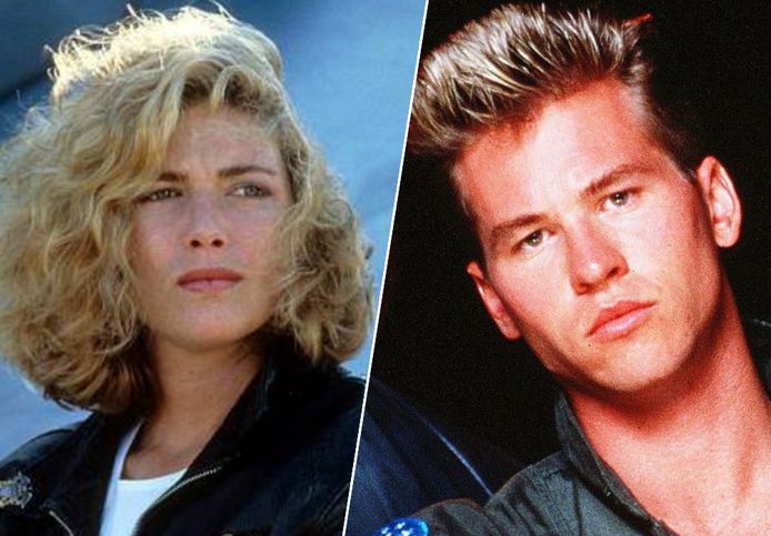 Kelly McGillis en Val Kilmer in 'Top Gun' 1986.