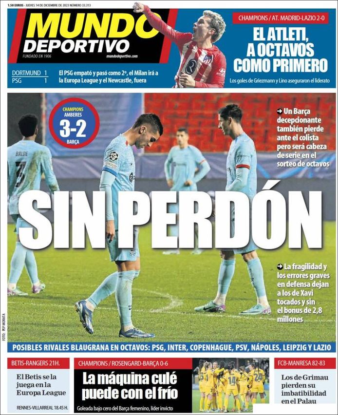 "Onvergeeflijk", titelt Mundo Deportivo op z'n voorpagina.