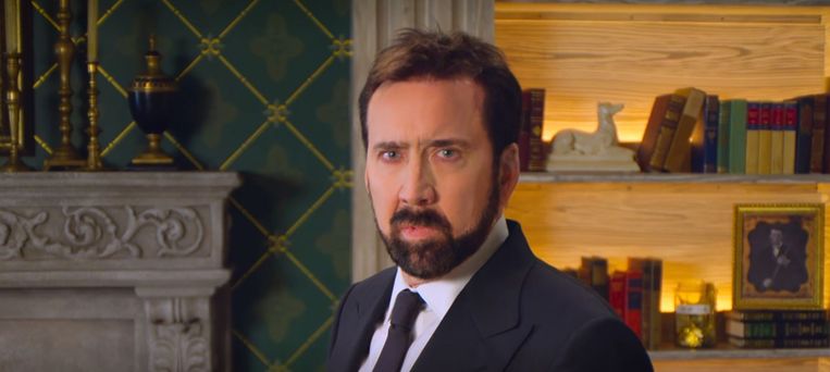 Nicolas Cage als beschaafde heer in History of swearwords. Beeld 