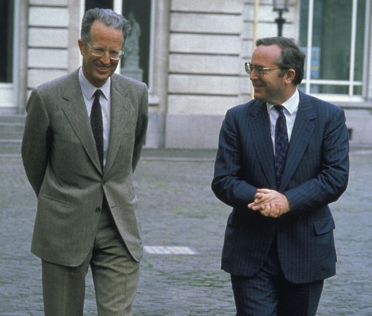 Koning Boudewijn en premier Wilfried Martens in 1990. Beeld PHOTO_NEWS