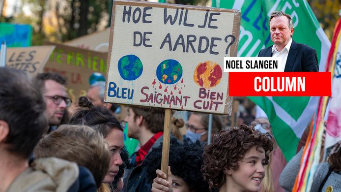 Beeld van de klimaatmars in Brussel van gisteren.