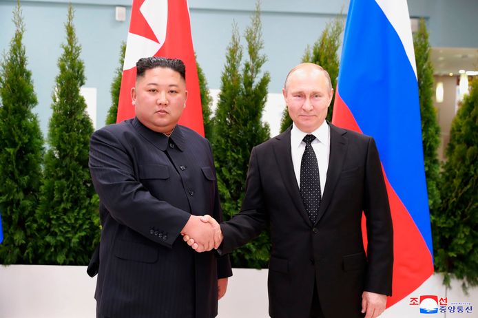 Kim Jong-un met Vladimir Poetin.