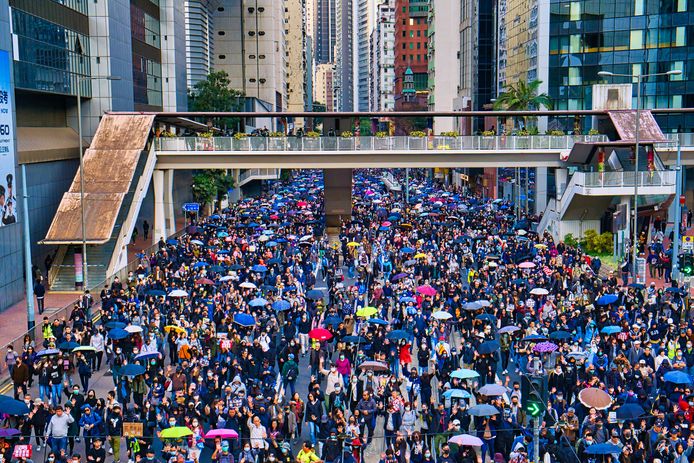 Begin december namen nog 800.000 mensen deel aan de Human Rights March in Hongkong.