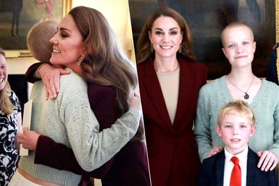 Moving embrace with fellow sufferer: Princess Kate meets young photographer suffering from cancer