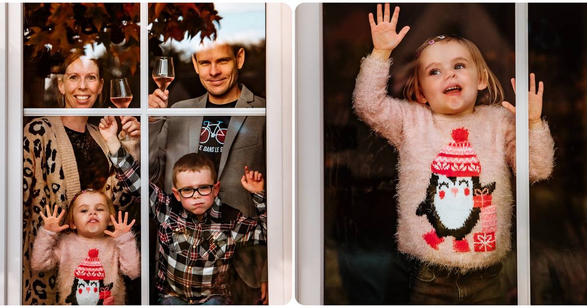 Coronaproof kerstfoto's? Familiefotograaf roept op om je gezicht tegen het raam te plakken: we ook mooie herinneringen creëren aan de lockdown” | Lifestyle | hln.be