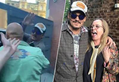 Johnny Depp gespot in pub in Newcastle net voor uitspraak jury in smaadzaak tegen ex-vrouw Amber Heard