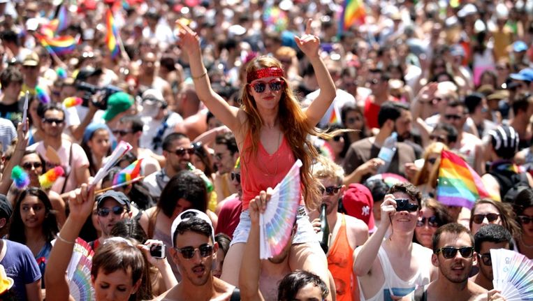 Gay Pride Parade in Tel Aviv afgelopen maand. Beeld epa