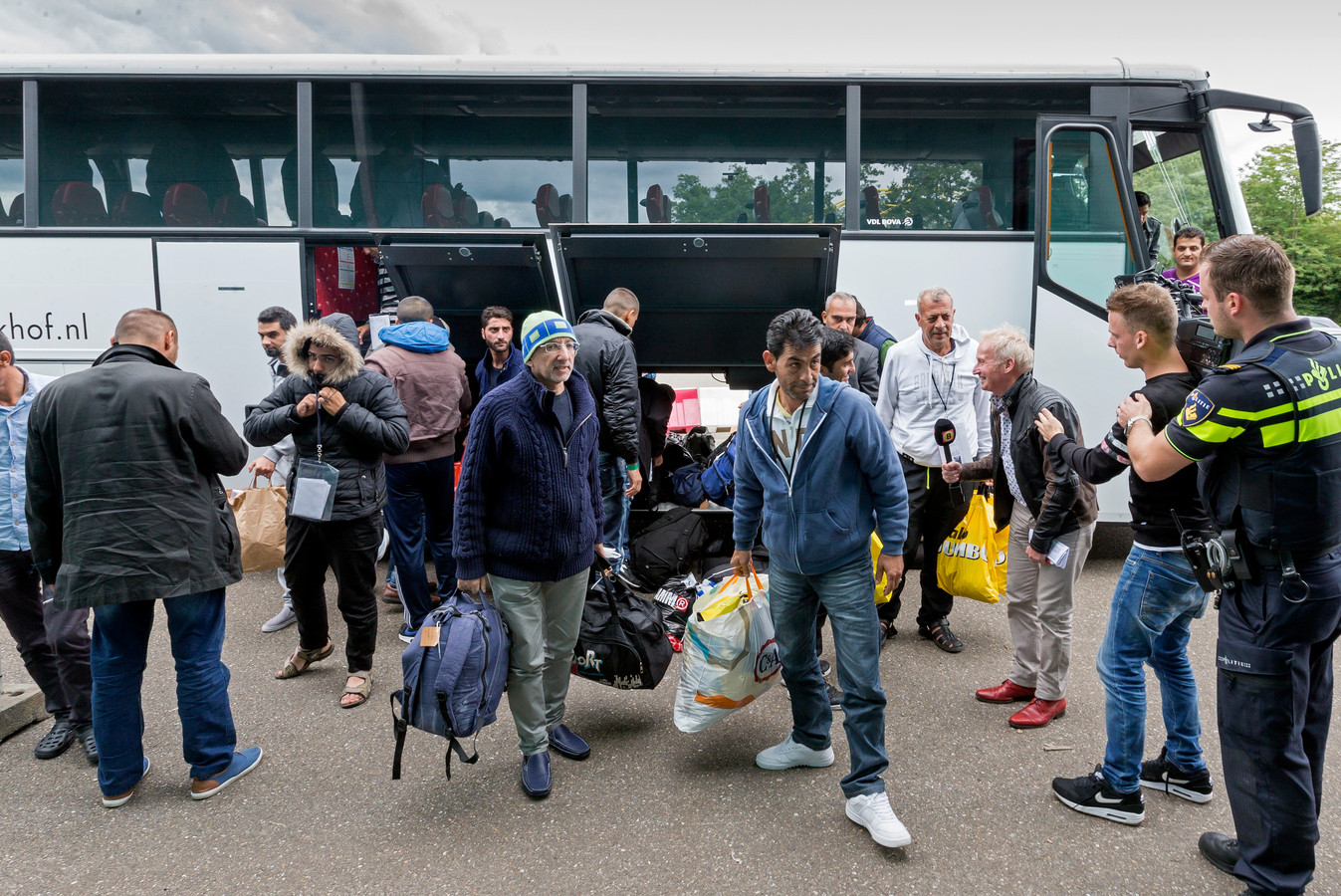 In het Autotron in Rosmalen werden vijf jaar geleden zo'n 500 vluchtelingen opgevangen.